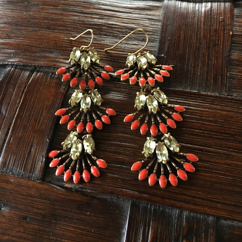 Stella & Dot Coral Cay Earrings - like new